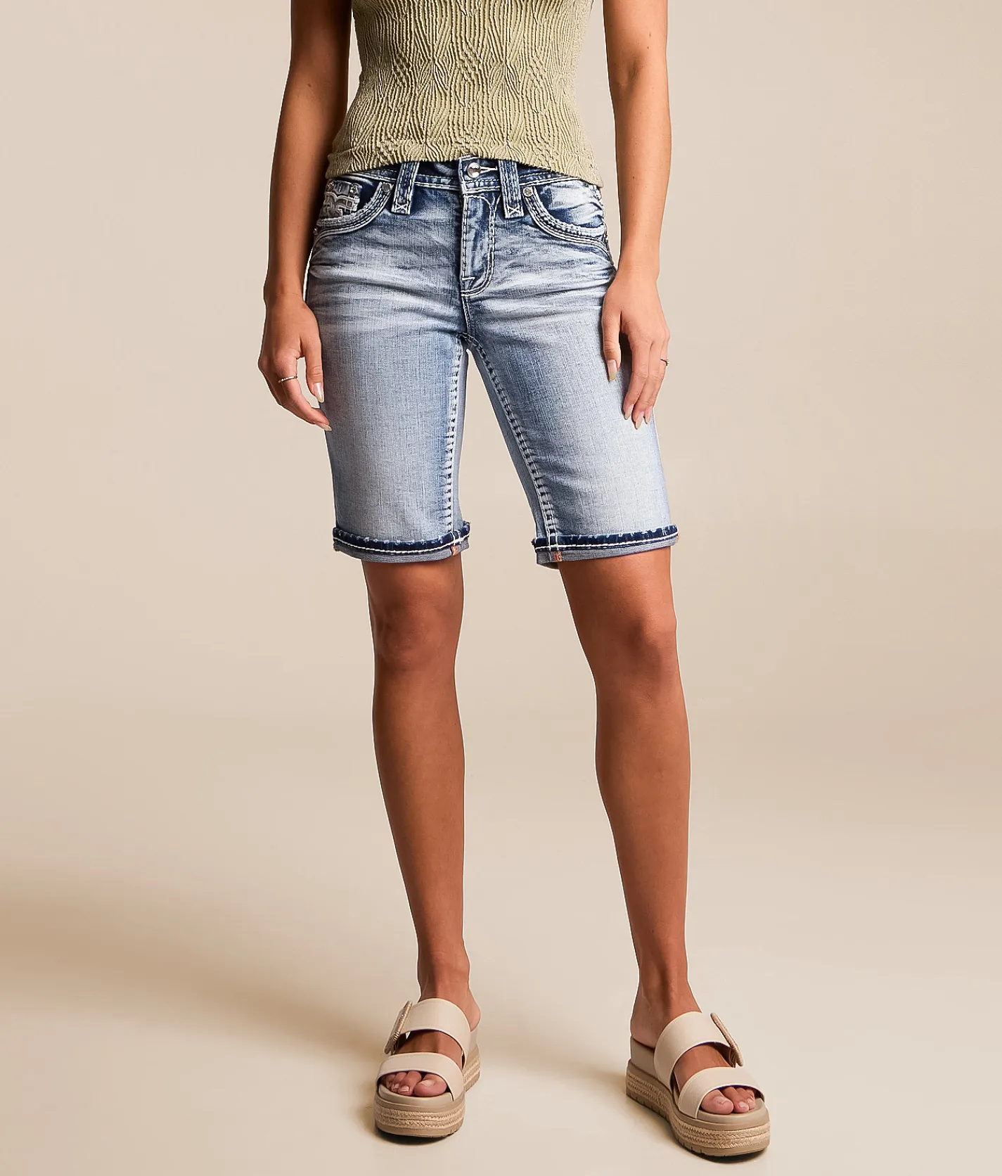 Rock Revival Kari Universal Bermuda Stretch Cuffed Short Kari NM206 Hot