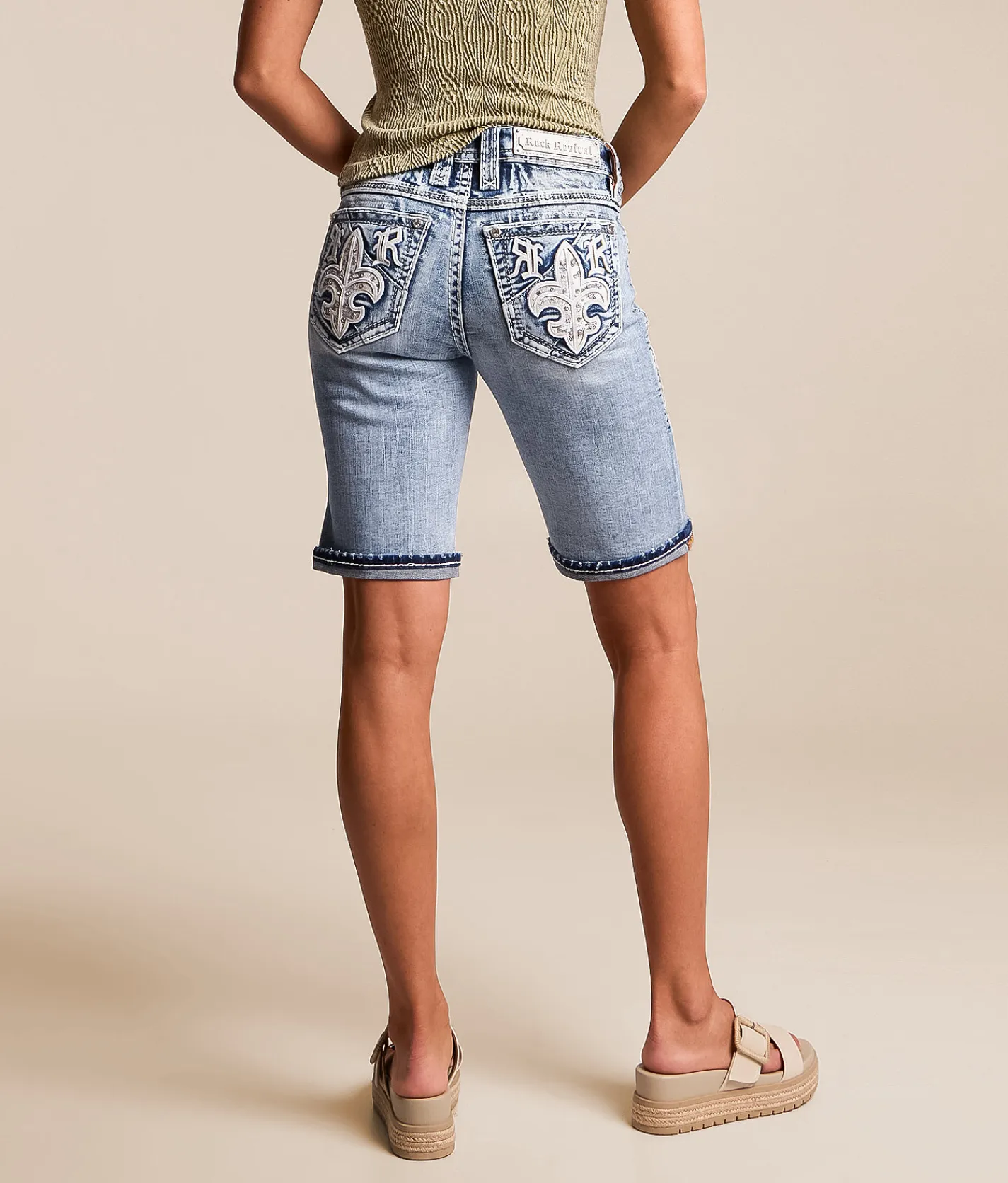 Rock Revival Kari Universal Bermuda Stretch Cuffed Short Kari NM206 Hot