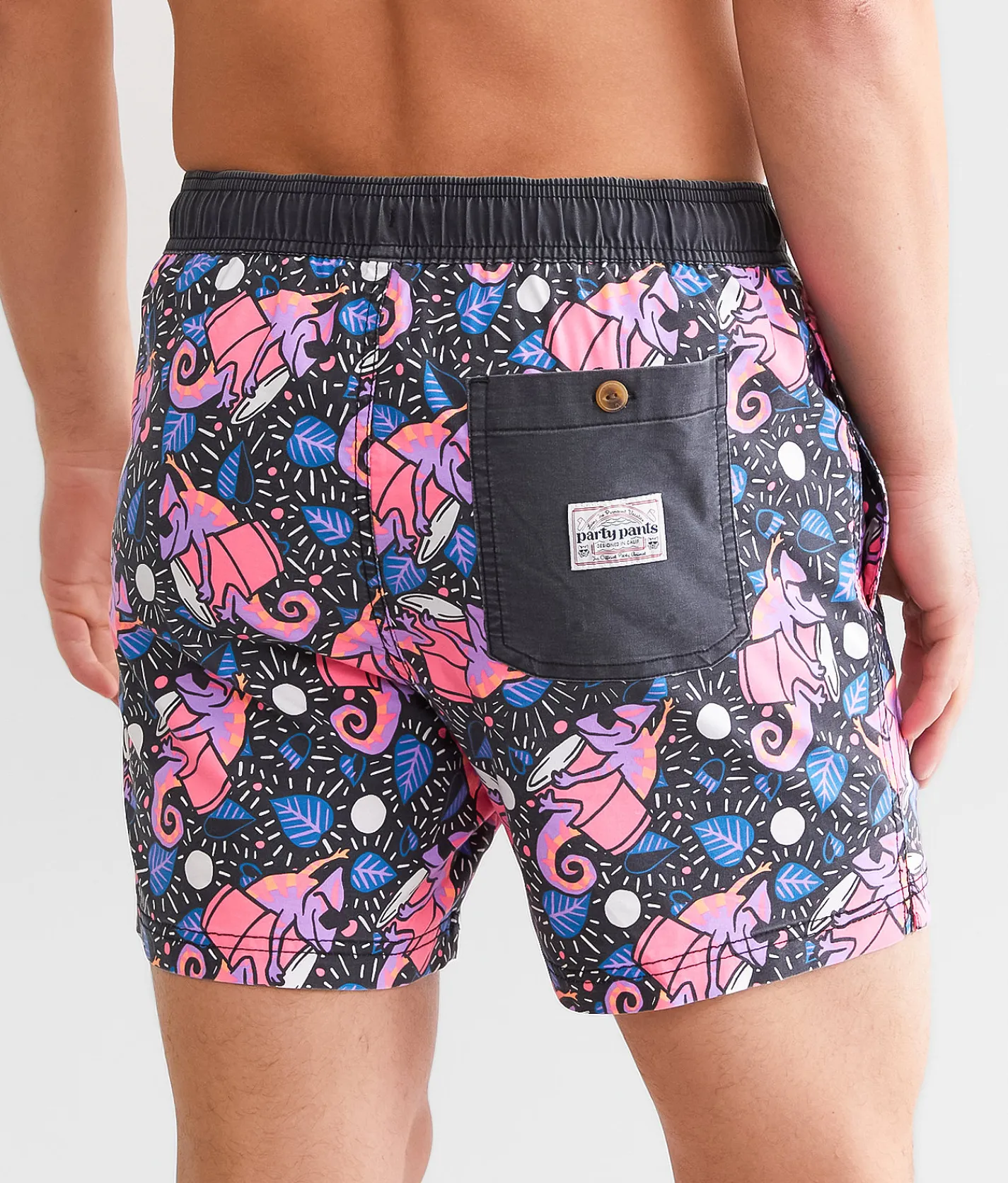 party pants Karma Chameleon Stretch Swim Trunks Black