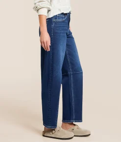Jeans|Bottoms | VERVET by Flying Monkey Kate High Rise Barrel Stretch Jean Blue Snow