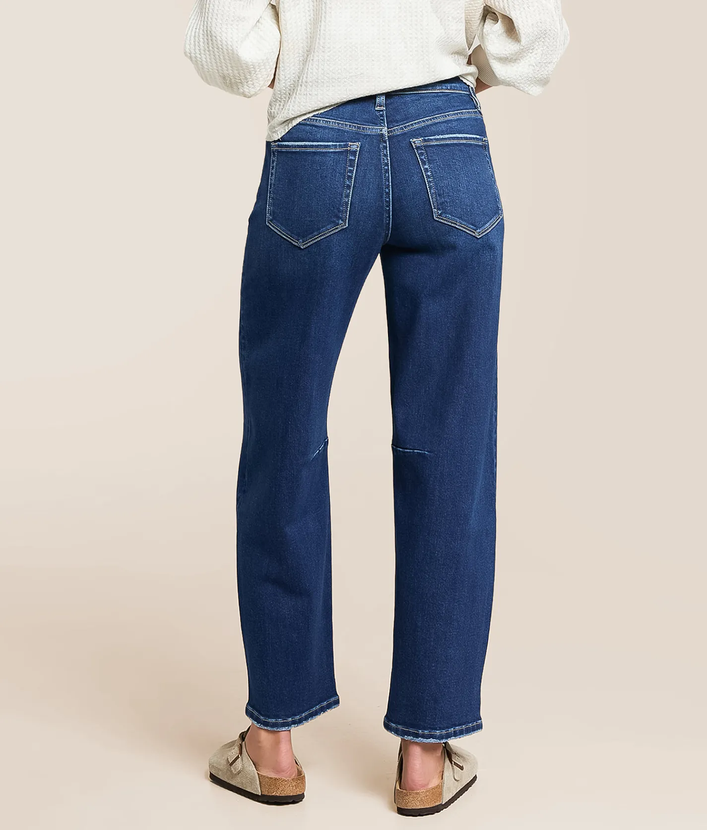 Jeans|Bottoms | VERVET by Flying Monkey Kate High Rise Barrel Stretch Jean Blue Snow