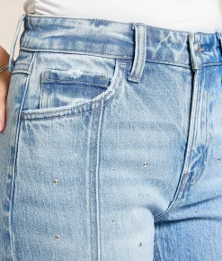VERVET by Flying Monkey Kate Rhinestone & Stud Barrel Jean Shiny Show Sale