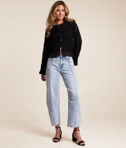 Jeans|Bottoms | VERVET by Flying Monkey Kate Rhinestone Barrel Jean Brilliant