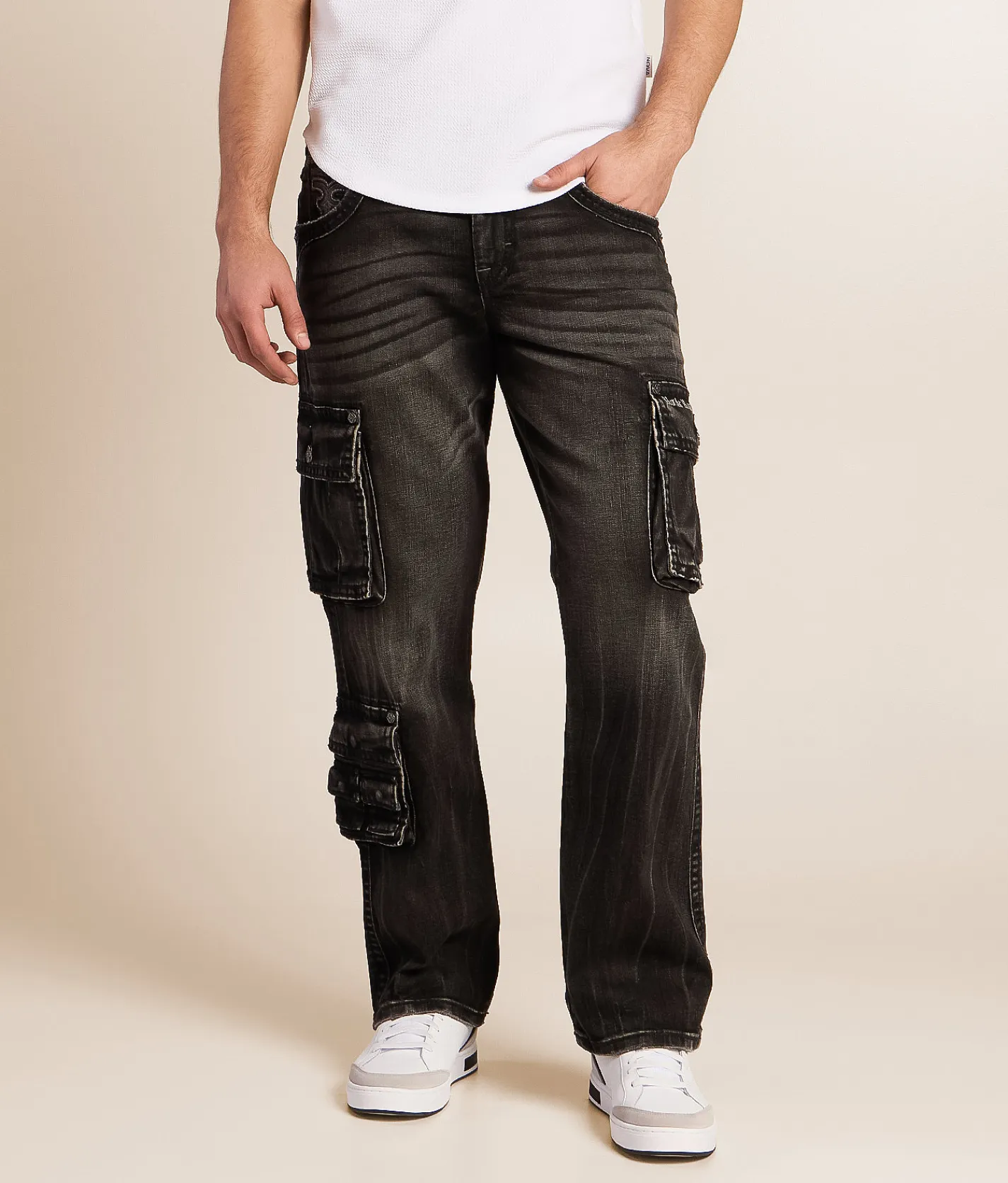Jeans | Rock Revival Keegan Relaxed Straight Cargo Stretch Jean Keegan E204