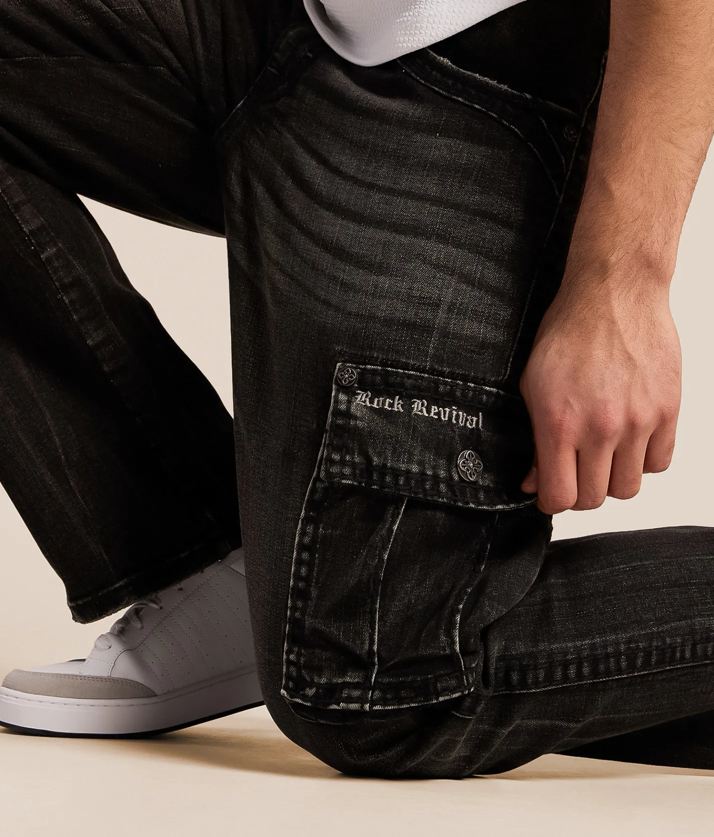 Jeans | Rock Revival Keegan Relaxed Straight Cargo Stretch Jean Keegan E204