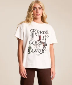 Girl Dangerous Keep It Cool Cowboy T-Shirt White Clearance