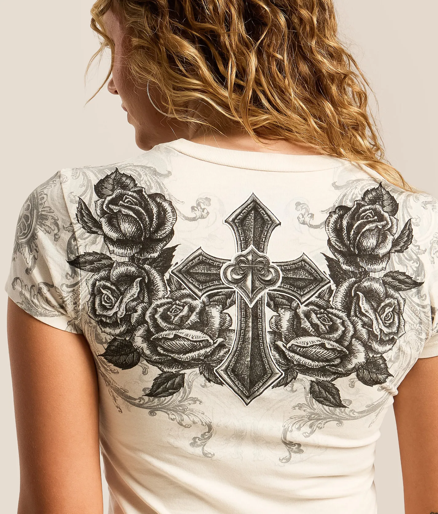 Tops | Affliction Keep The Faith Baby T-Shirt Off White Reactive