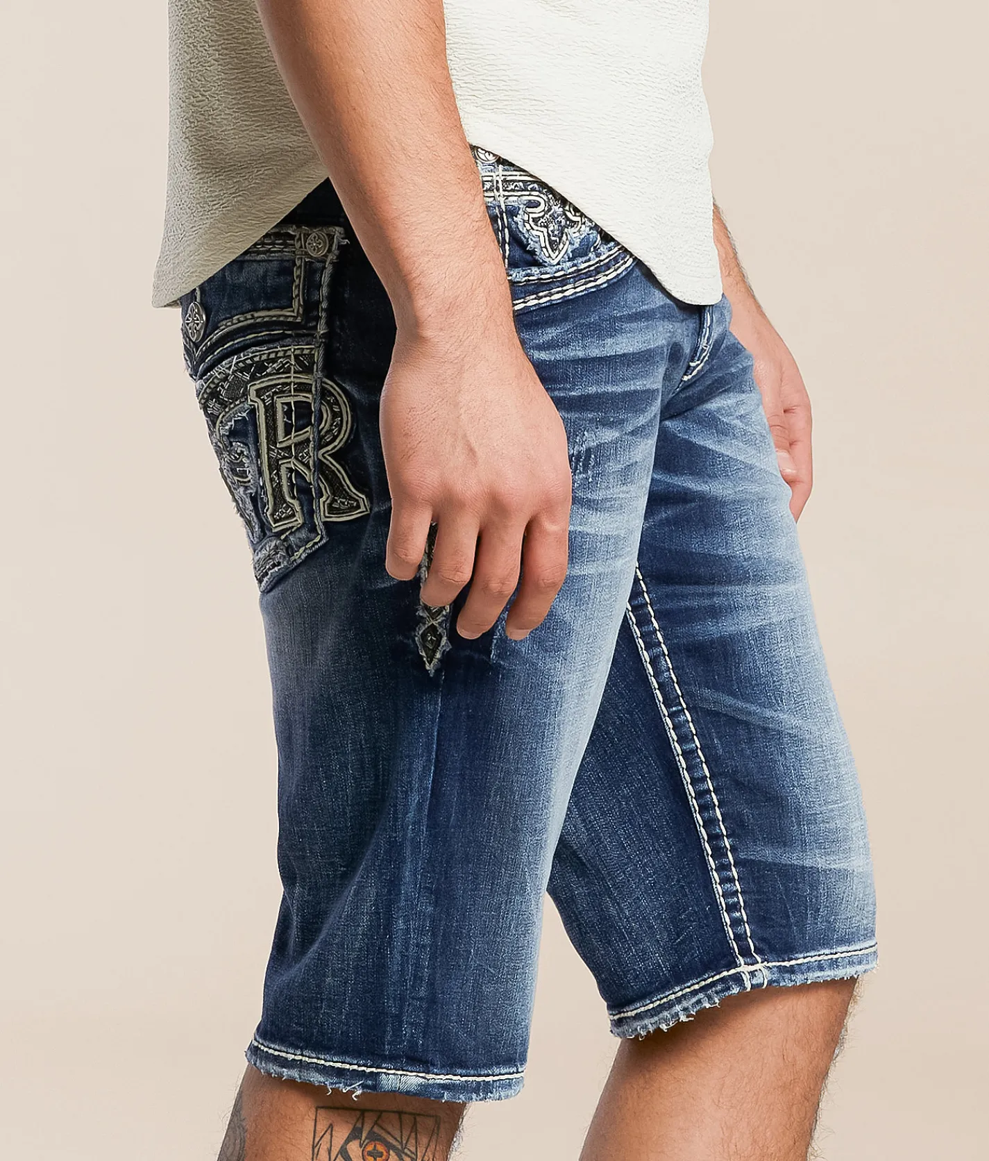 Bottoms|Shorts | Rock Revival Kenton 14" Stretch Short Kenton H201