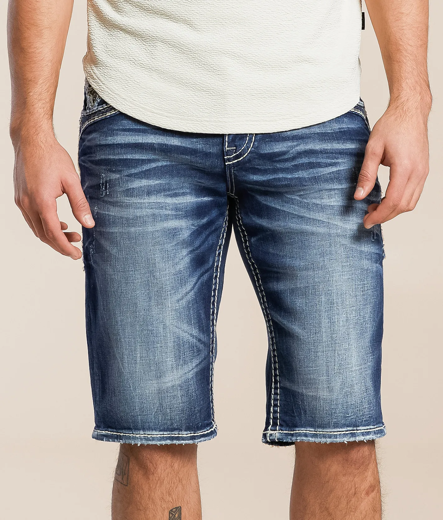 Bottoms|Shorts | Rock Revival Kenton 14" Stretch Short Kenton H201