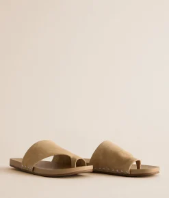 Steve Madden Kessey Leather Sandal Sand Suede Clearance