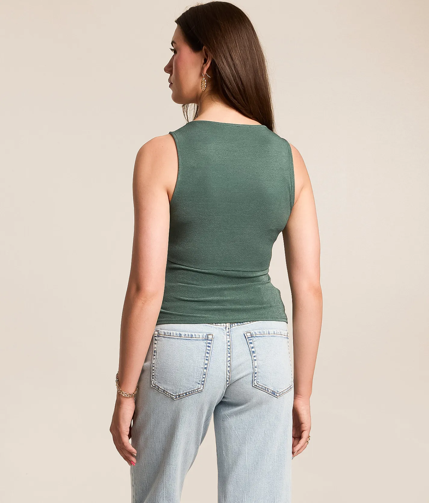 Willow & Root Keyhole Tank Top Dark Forest New