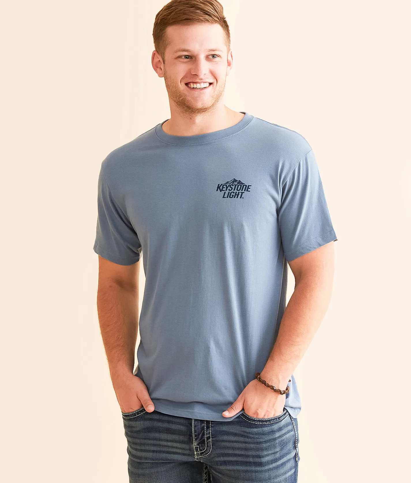 Changes Keystone Light Sunset T-Shirt Dusty Blue Outlet