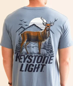 Changes Keystone Light Sunset T-Shirt Dusty Blue Outlet