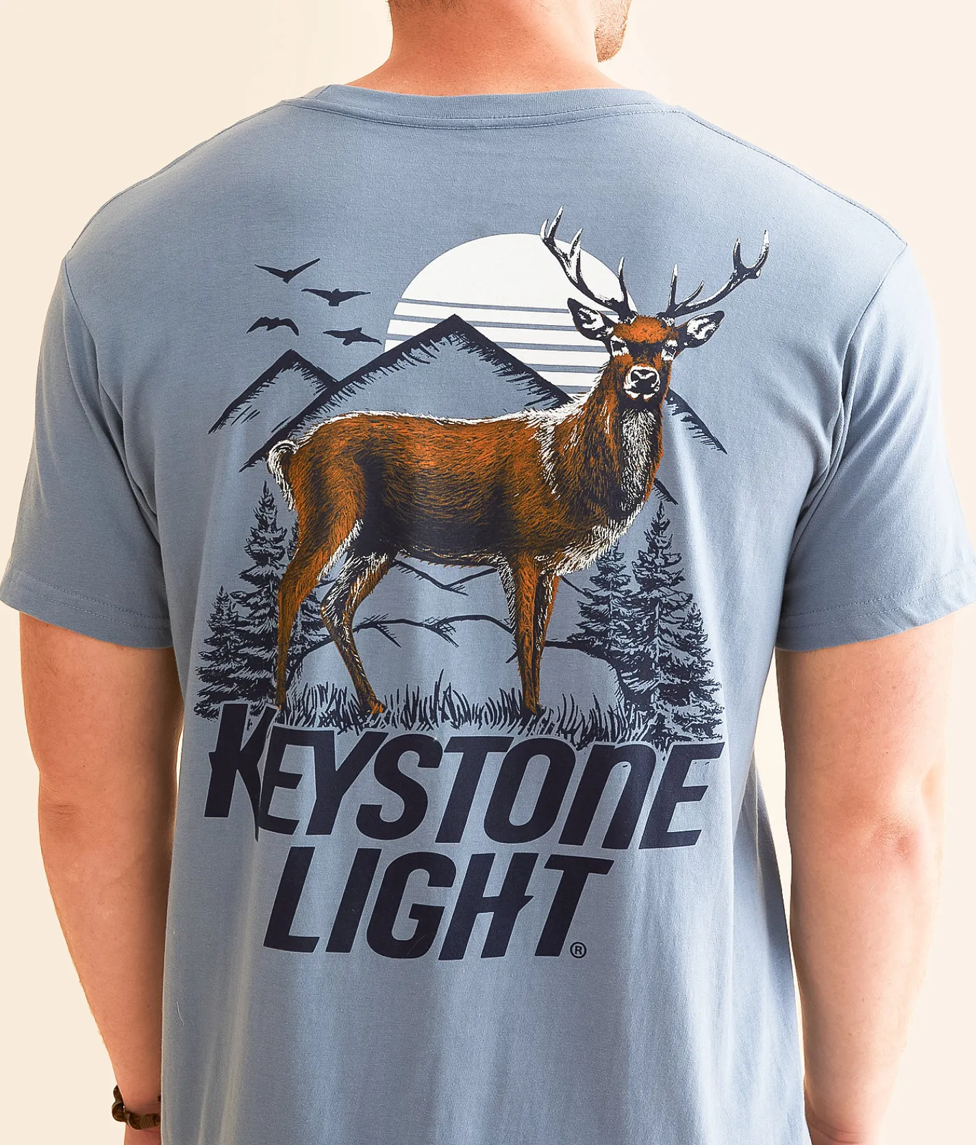 Changes Keystone Light Sunset T-Shirt Dusty Blue Outlet