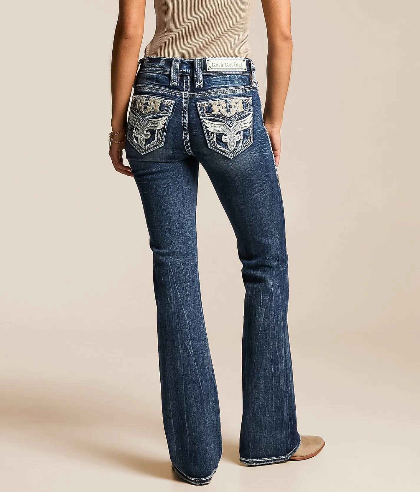 Jeans|New Jeans | Rock Revival Kiella Mid-Rise Boot Stretch Jean Kiella MB202