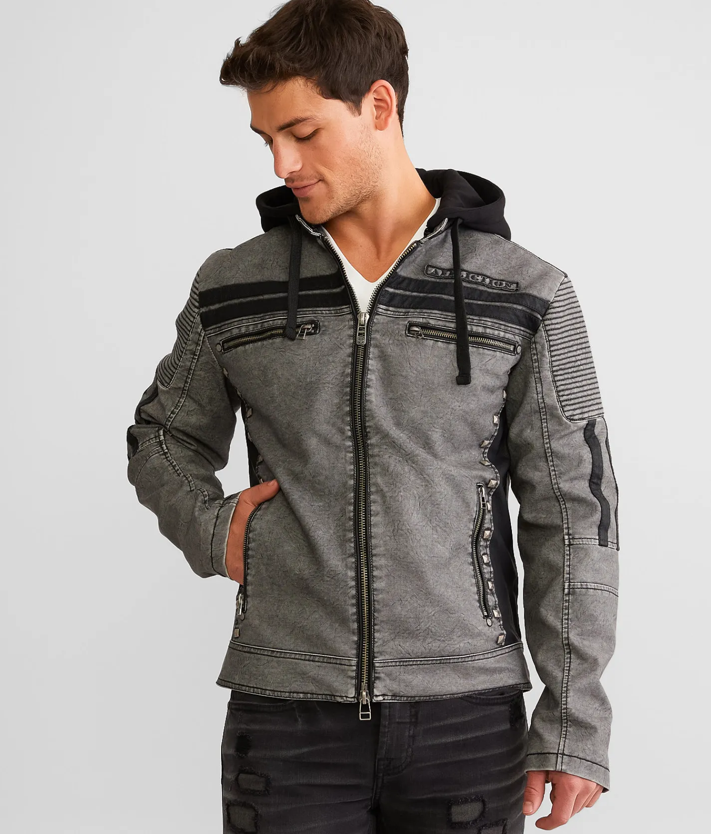 Coats & Jackets | Affliction Kindred Hooded Jacket Grey