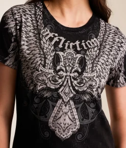 Affliction Kingdom T-Shirt Black Lava Wash Sale