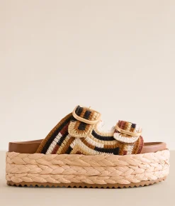 Shoes | Steve Madden Klare Crochet Flatform Sandal Brown Multi