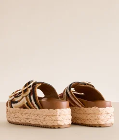 Shoes | Steve Madden Klare Crochet Flatform Sandal Brown Multi