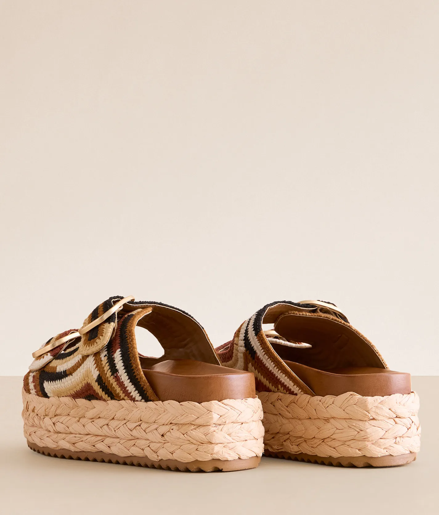 Shoes | Steve Madden Klare Crochet Flatform Sandal Brown Multi