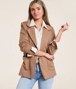 Stoosh Knit Blazer DK Taupe