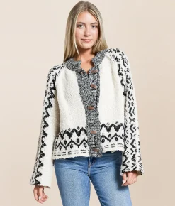 Blu Pepper Knit Cardigan Sweater Oatmeal Online