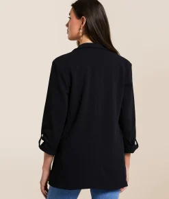 Tops|Coats & Jackets | Stoosh Knit Flyaway Blazer Black