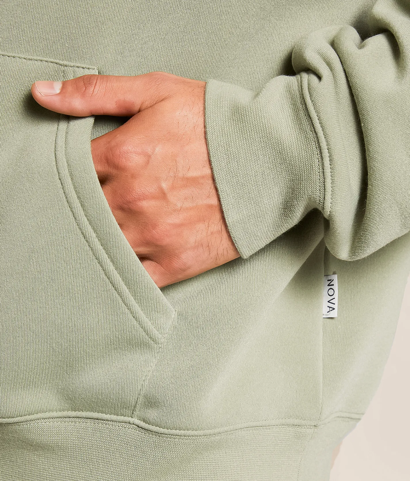 Nova Industries Knit Hooded Sweatshirt Sage New