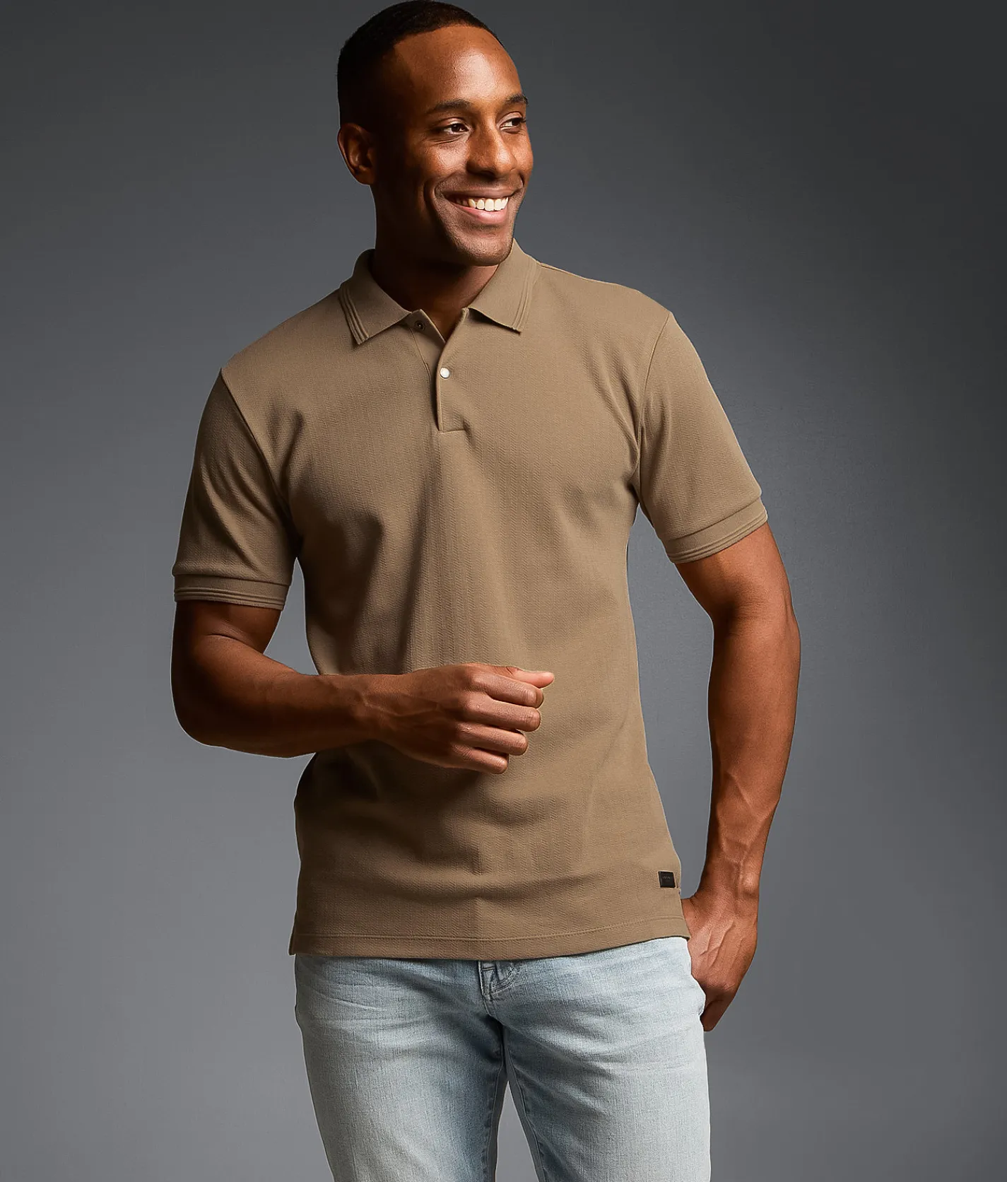 Tops | Outpost Makers Knit Polo Timberwolf