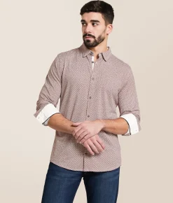 J.B. Holt Knit Standard Performance Shirt White Burgundy Online
