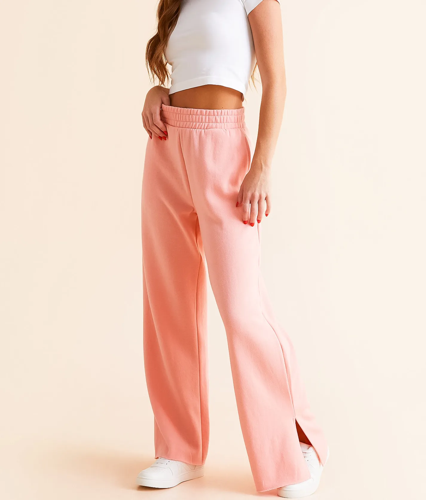 Bottoms | Risen Knit Sweatpant Blush