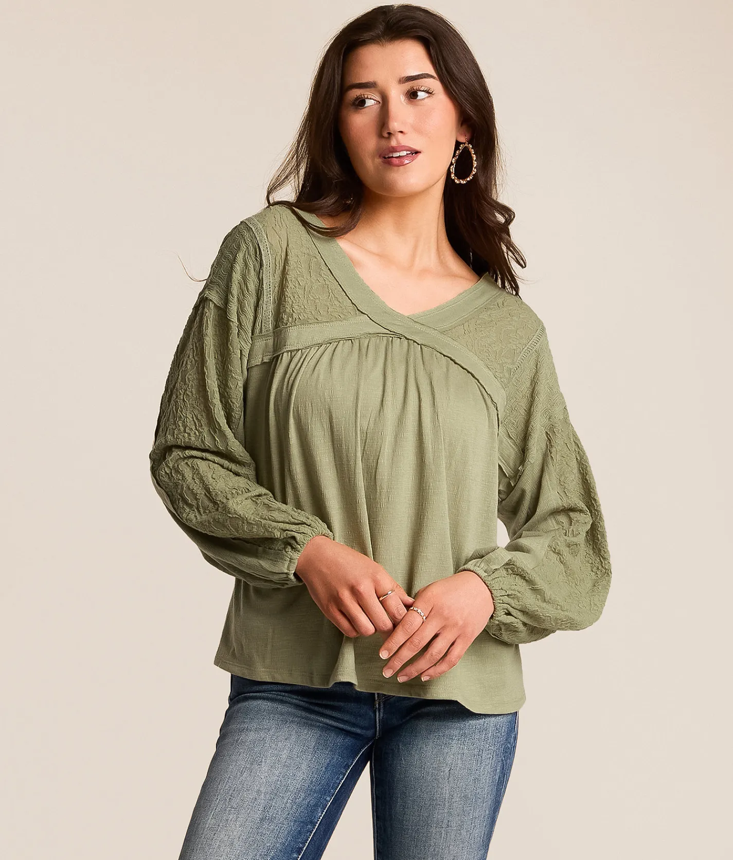 Daytrip Knit Textured Top Tea Discount