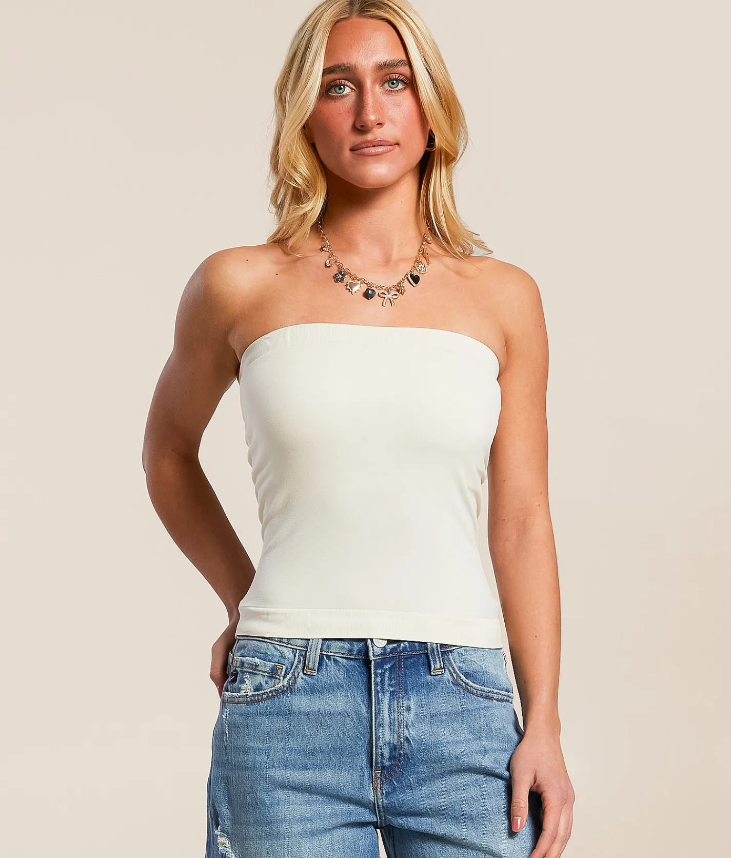 Tops | Freshwear Knit Tube Top Brown