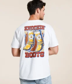 Graphic T-Shirts | Old Row Knockin' Boots T-Shirt White
