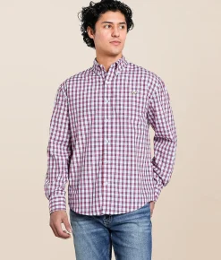 Tops | Fieldstone Knox Plaid Shirt Red Navy White