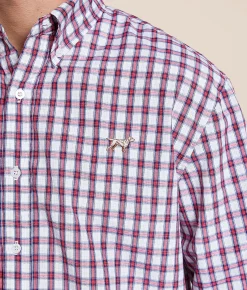Tops | Fieldstone Knox Plaid Shirt Red Navy White