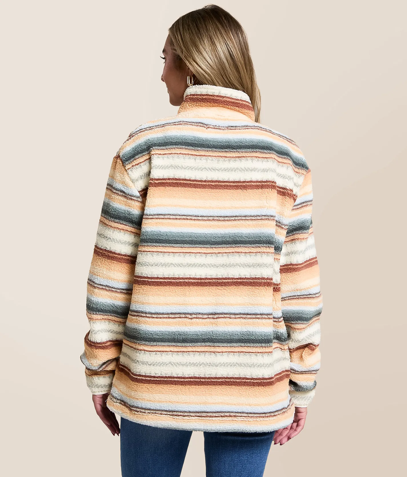 Tops | Hooey Kodi Fleece Quarter Zip Pullover Cream