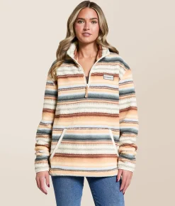 Tops | Hooey Kodi Fleece Quarter Zip Pullover Cream