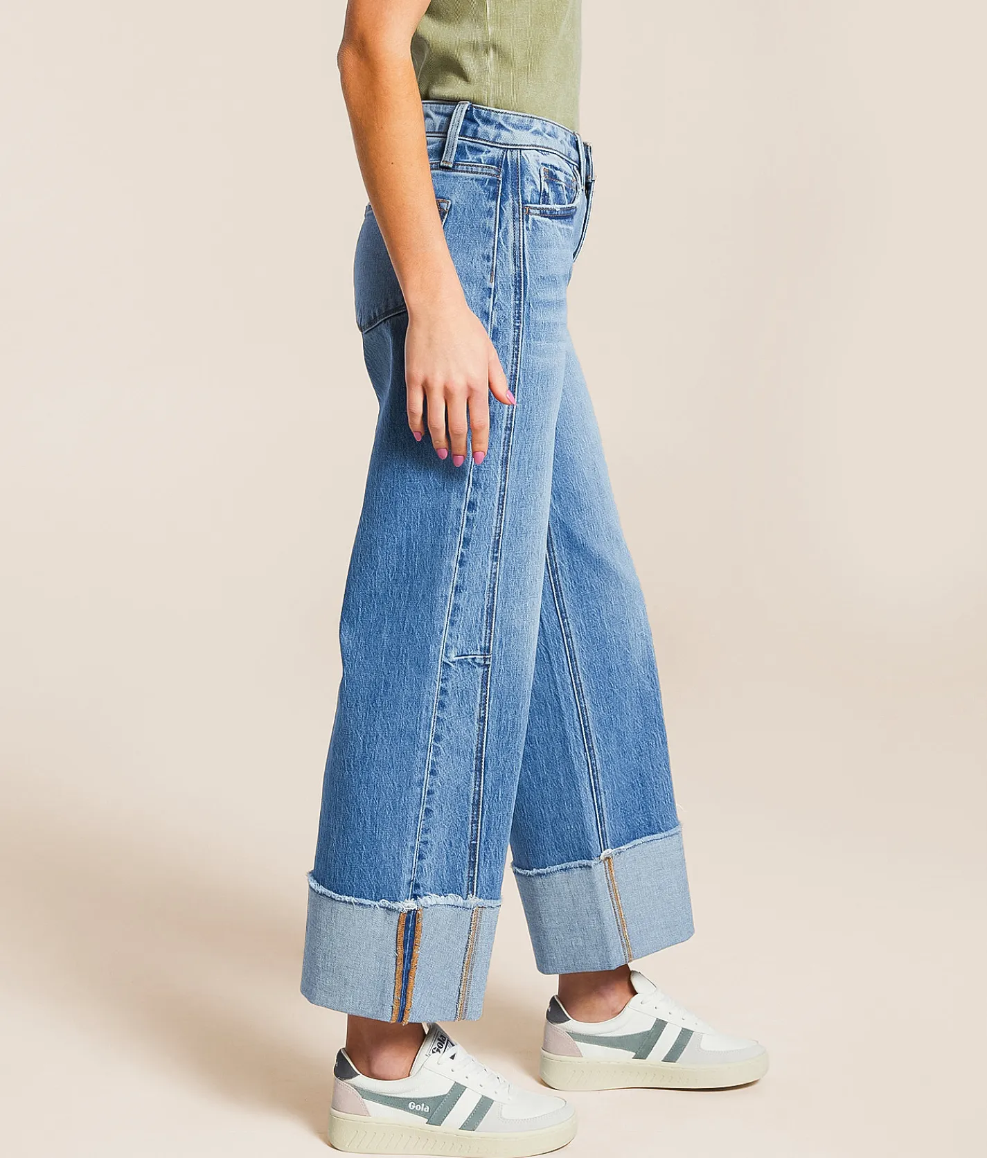 Bottoms | VERVET by Flying Monkey Kris Baggy Cropped Wide Leg Jean Gratifies
