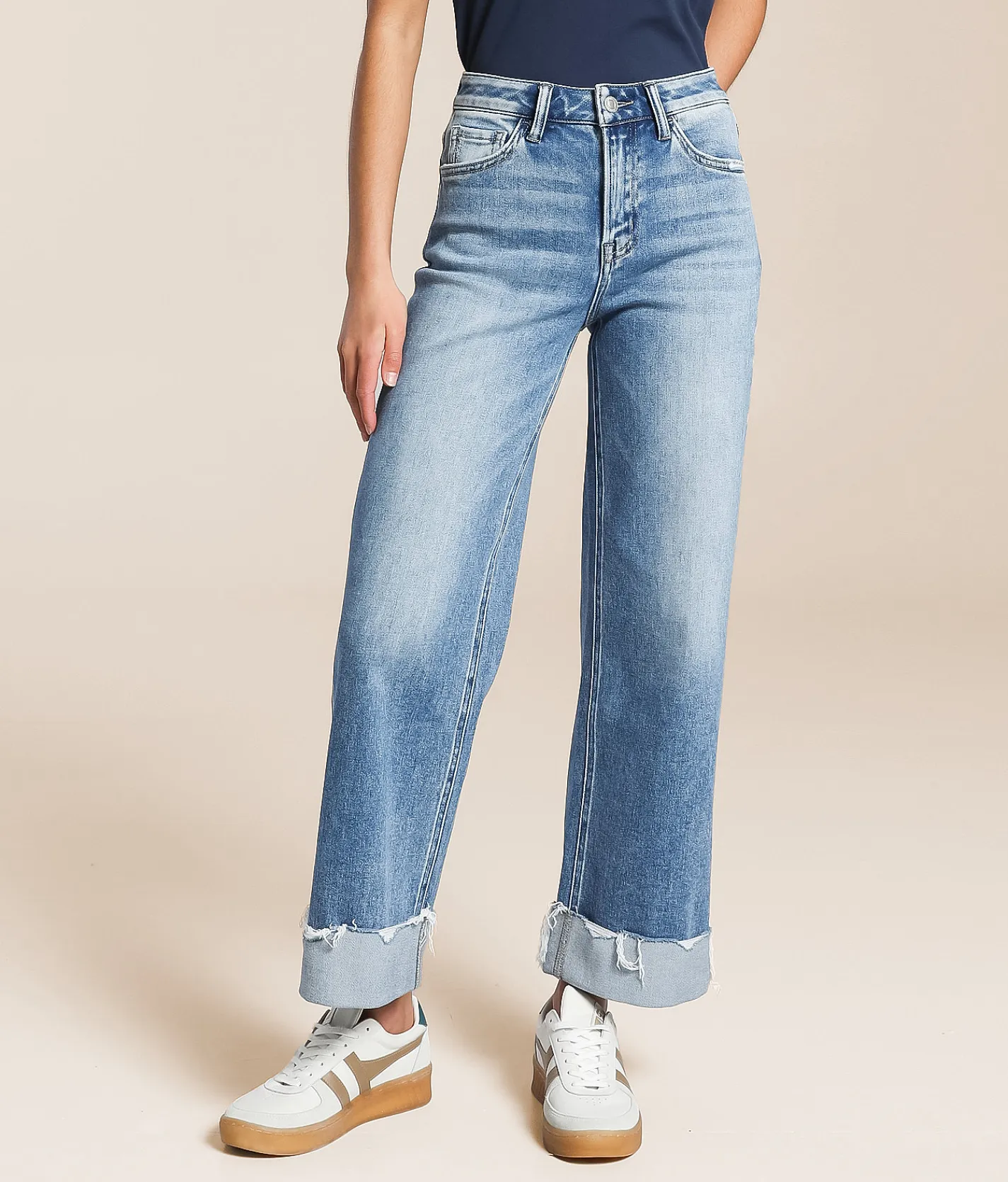 VERVET by Flying Monkey Kris Baggy Cropped Wide Leg Jean Insight New
