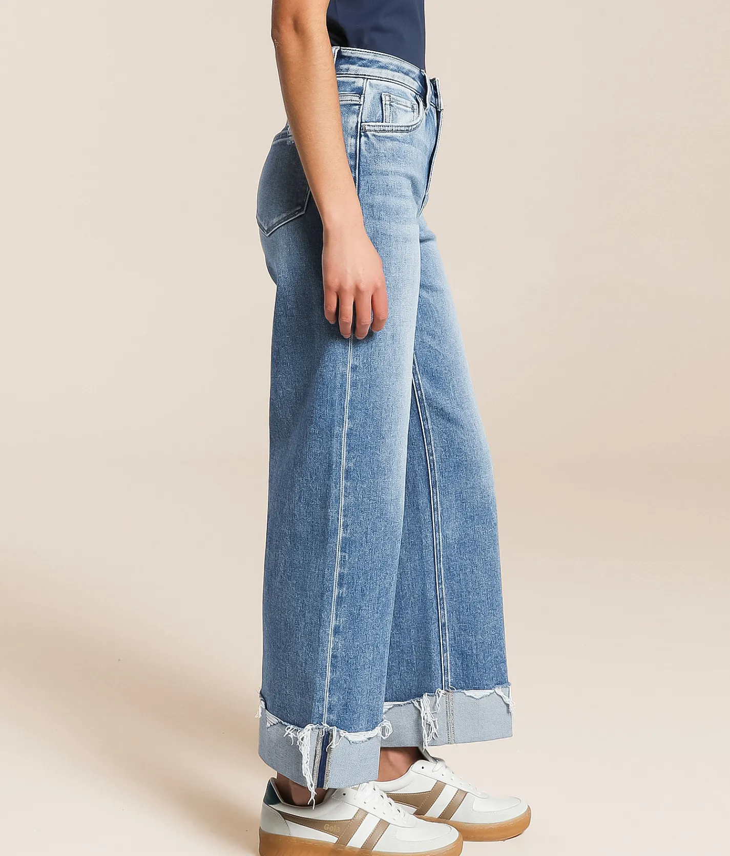 VERVET by Flying Monkey Kris Baggy Cropped Wide Leg Jean Insight New