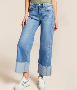 VERVET by Flying Monkey Kris Baggy Cropped Wide Leg Jean Gratifies Outlet