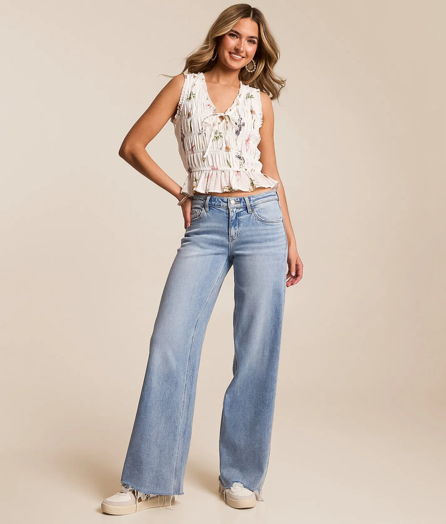 Jeans|Bottoms | VERVET by Flying Monkey Kris Baggy Low Rise Stretch Jean Warmly