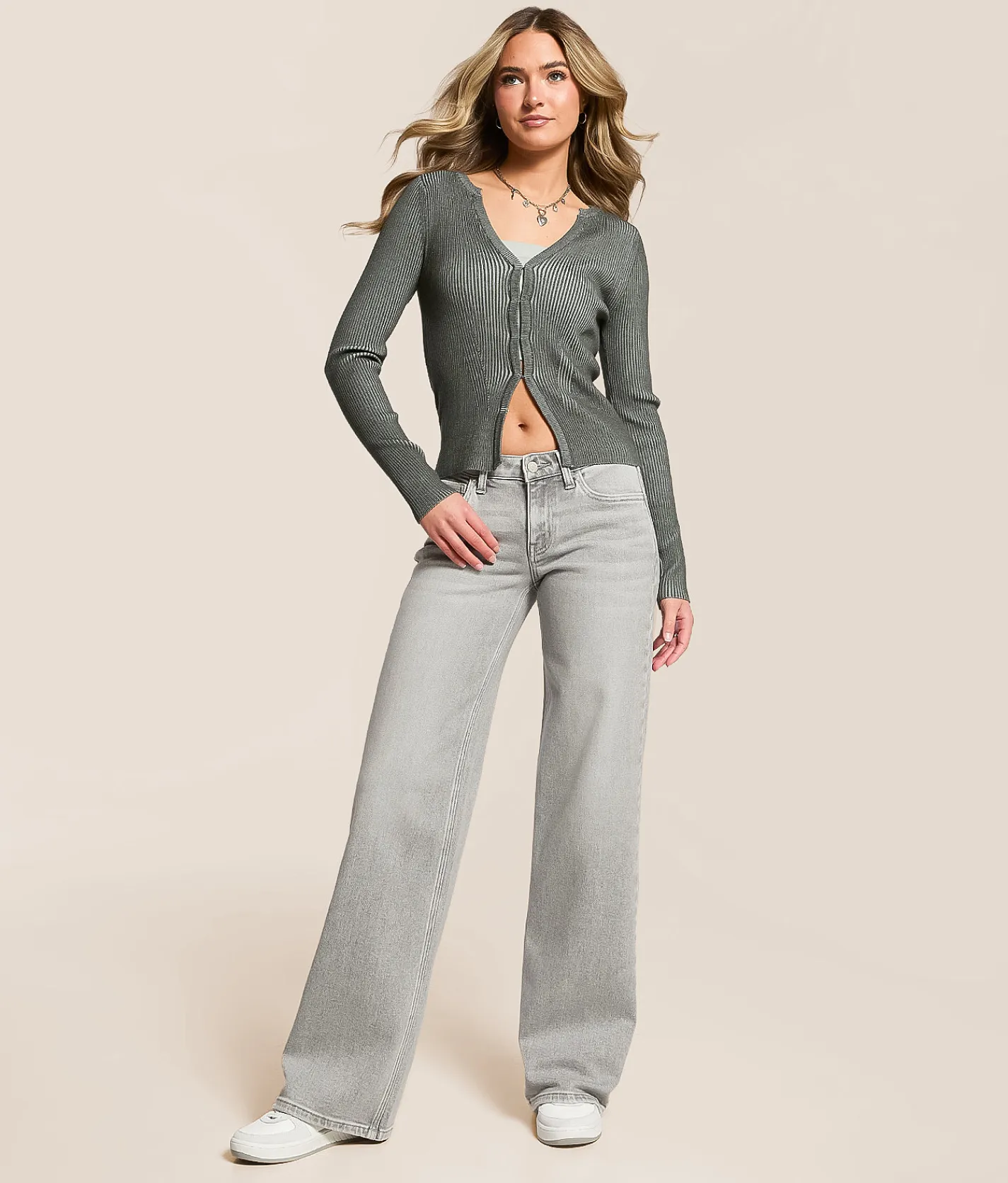 VERVET by Flying Monkey Kris Baggy Low Rise Stretch Jean Beaming New