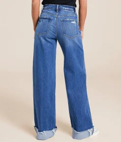 VERVET by Flying Monkey Kris Baggy Wide Leg Cuffed Jean Brilliance Clearance