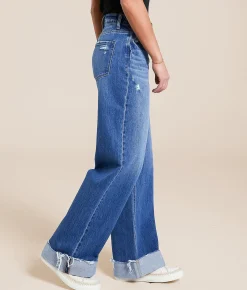 VERVET by Flying Monkey Kris Baggy Wide Leg Cuffed Jean Brilliance Clearance
