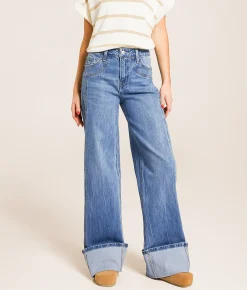 VERVET by Flying Monkey Kris Baggy Wide Leg Cuffed Jean Vibrance Best