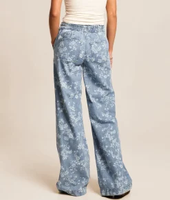 Jeans|Bottoms | VERVET by Flying Monkey Kris Baggy Wide Leg Floral Jean Vintage Floral
