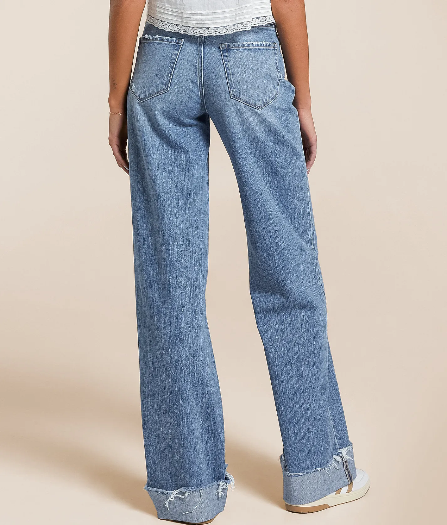 Jeans|Bottoms | VERVET by Flying Monkey Kris Baggy Wide Leg Stretch Jean Intact