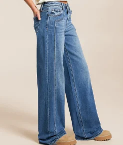 VERVET by Flying Monkey Kris Baggy Wide Leg Stretch Jean Joysome Discount